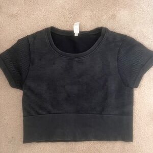 Black Ribbed Women's Top